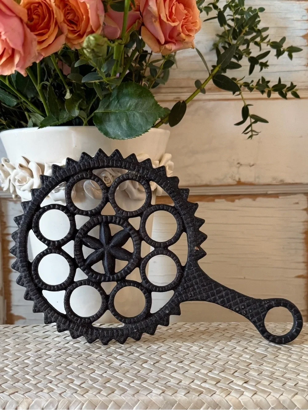 Vintage Mid-Century Wilton Trivets,Cast Iron, Pennsylvania Dutch- Set of 2